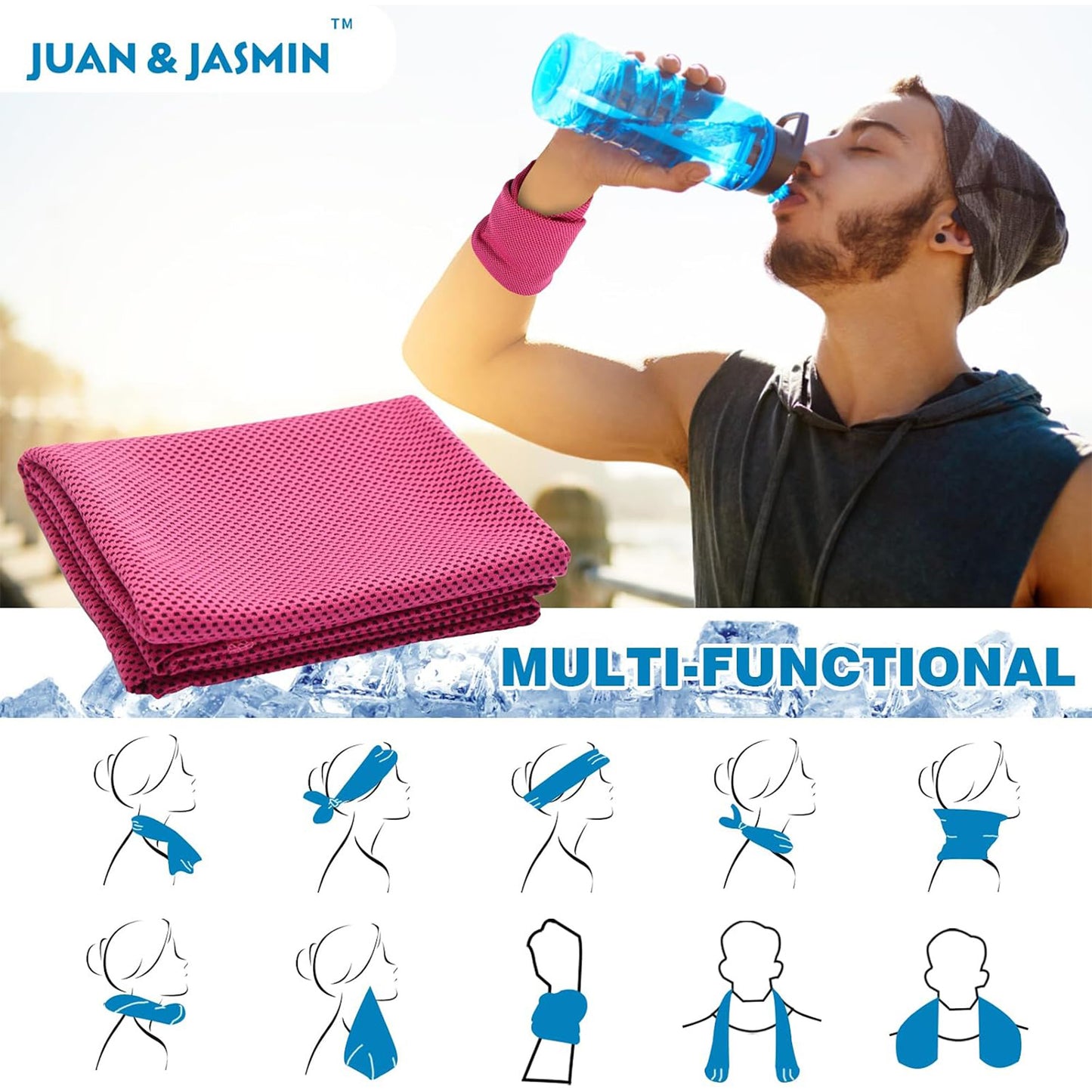 Quick-Dry Cooling Sports Towel – Soft Breathable Microfiber Towel for Gym, Running, Hiking & Outdoor Activities