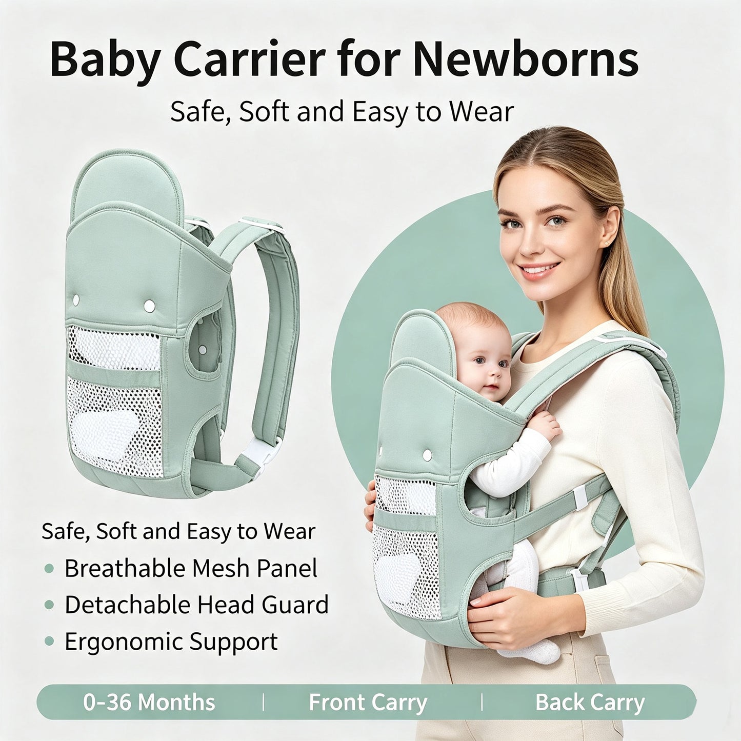 Baby Carrier Newborn to Toddler(8-30lbs)