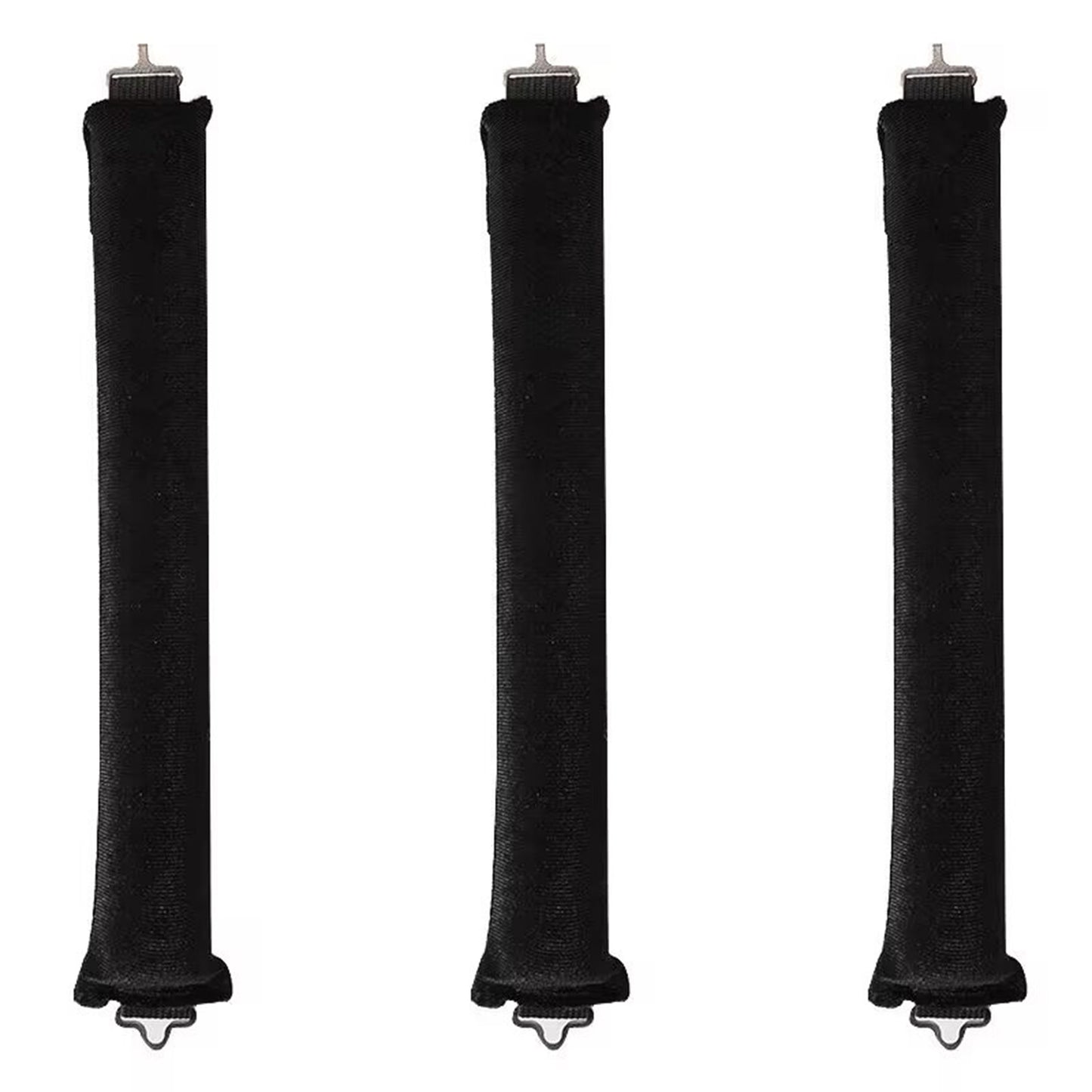 3PCS Heatless Hair Curlers – Soft Curling Rod Headband Set with Hook for Overnight Natural Curls (Black)