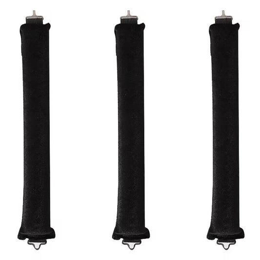 3PCS Heatless Hair Curlers – Soft Curling Rod Headband Set with Hook for Overnight Natural Curls (Black)