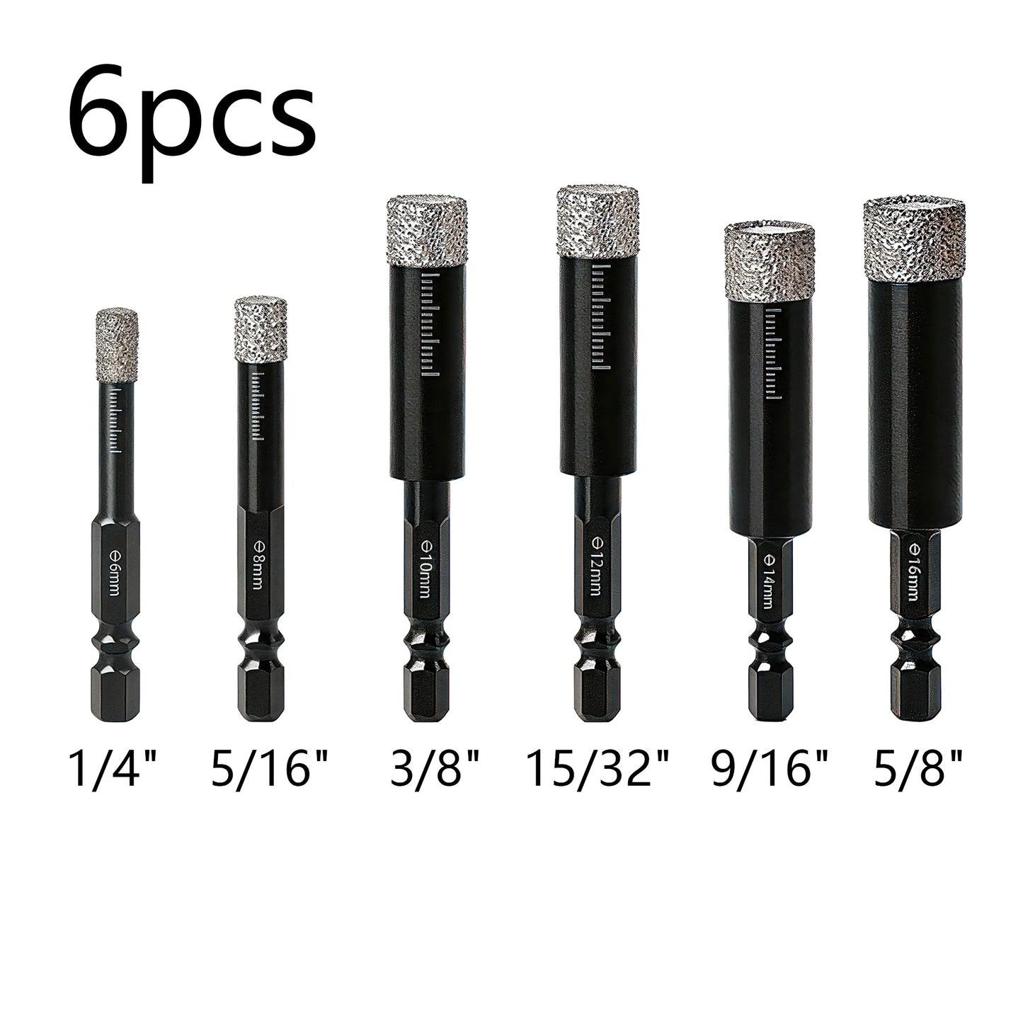 Diamond Drill Bits Set for Ceramic, Tile, Glass, Granite, Marble