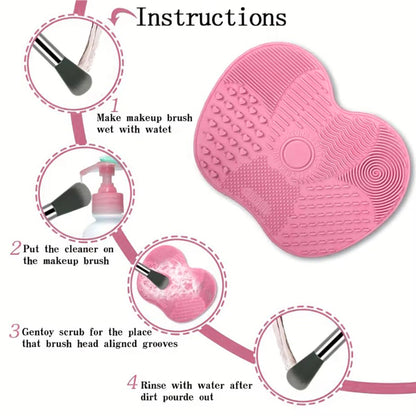 Pink Makeup Brush Cleaning Mat – Deep Clean Brushes Quickly & Effortlessly