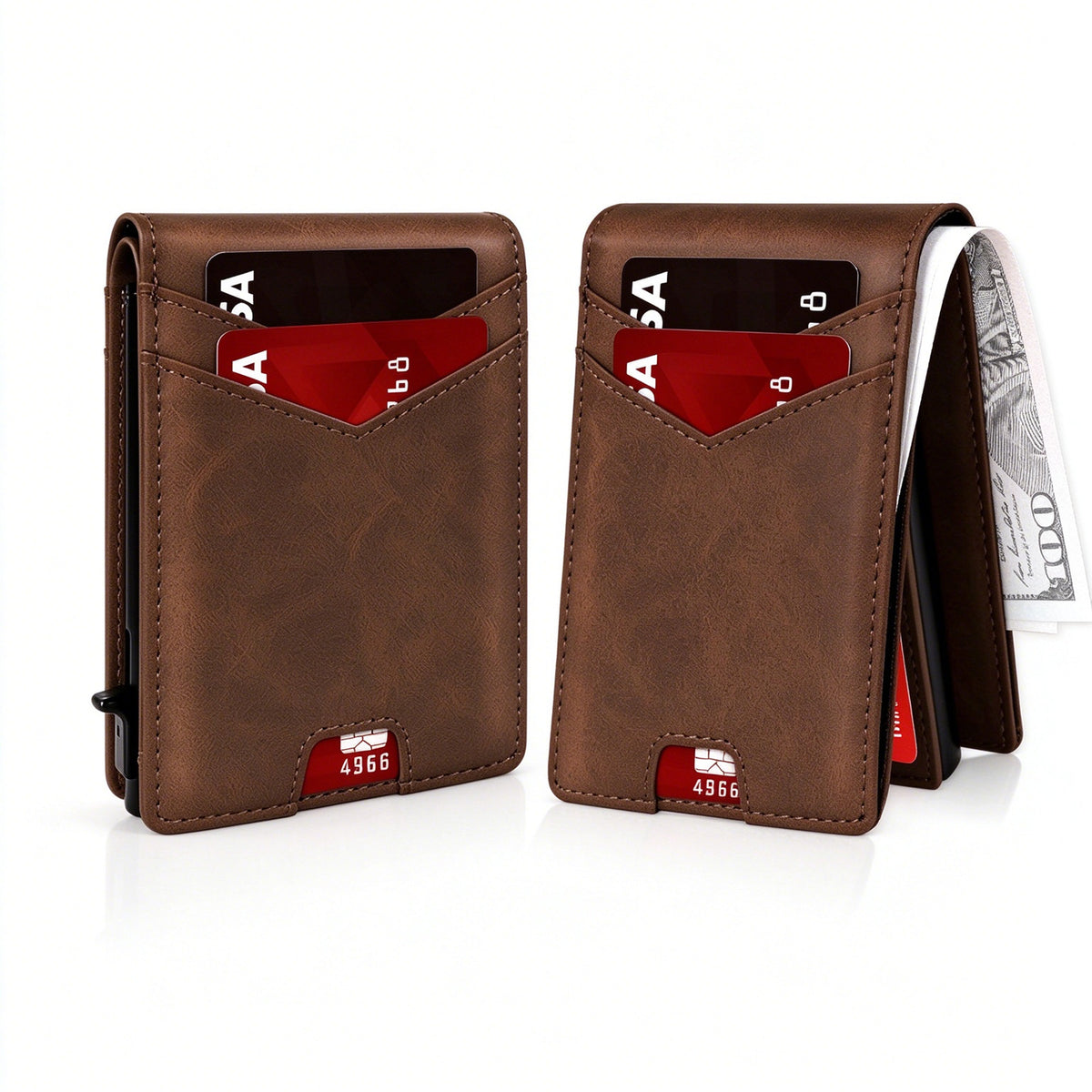 Slim RFID Blocking Wallet with Pop Up Card Holder ID Window