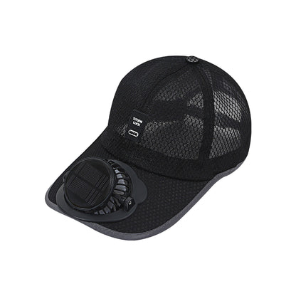 Solar Rechargeable Fan Cap – 3-Speed Hands-Free Cooling Hat with USB Charging for Outdoor Use