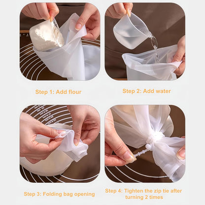 2PCS Silicone Dough Kneading Bags – Reusable Food-Grade Mixing Bags for Bread, Pizza & Pastry Dough