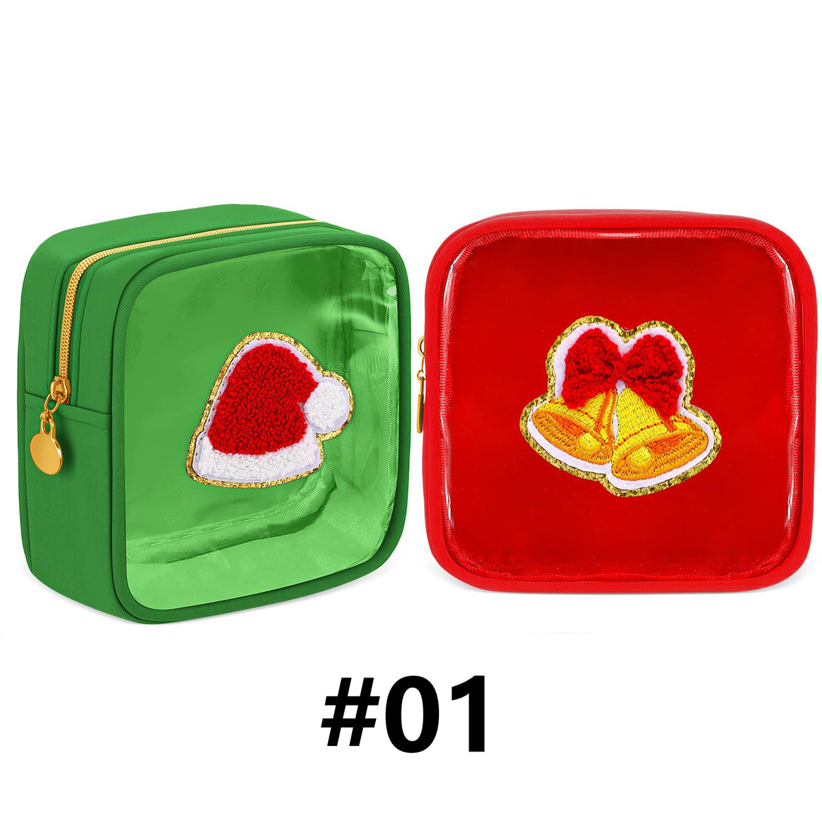 Christmas Makeup Bags Clear Zipper