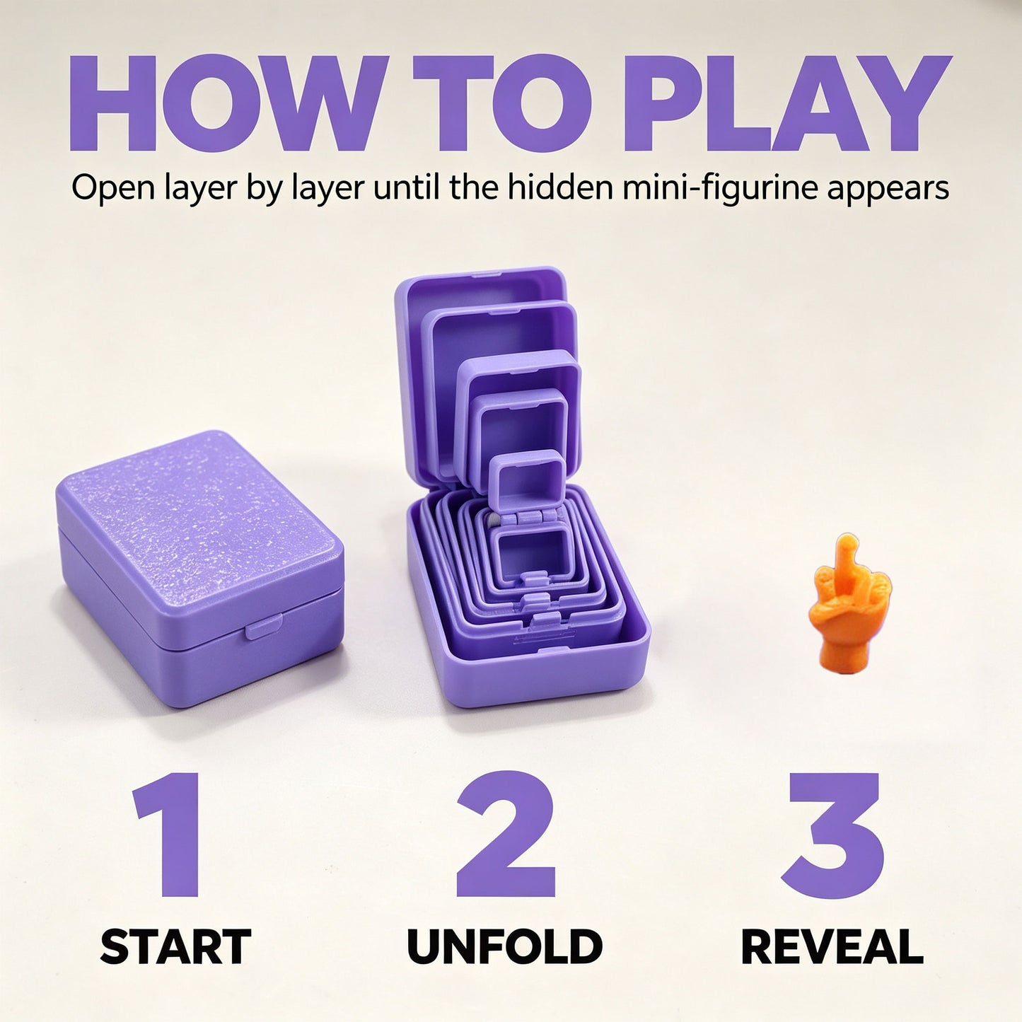 3D-Printed Multicolor Nesting Box – Includes Miniature Figurines Inside
