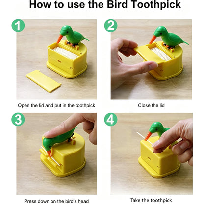 Woodpecker Toothpick Dispenser Little Bird Push-type