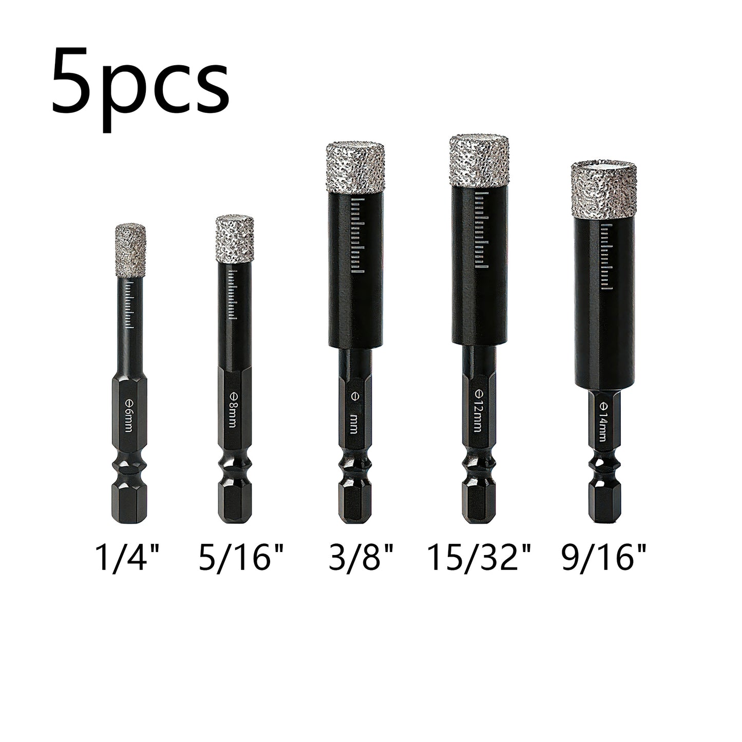 Diamond Drill Bits Set for Ceramic, Tile, Glass, Granite, Marble