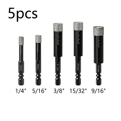Diamond Drill Bits Set for Ceramic, Tile, Glass, Granite, Marble