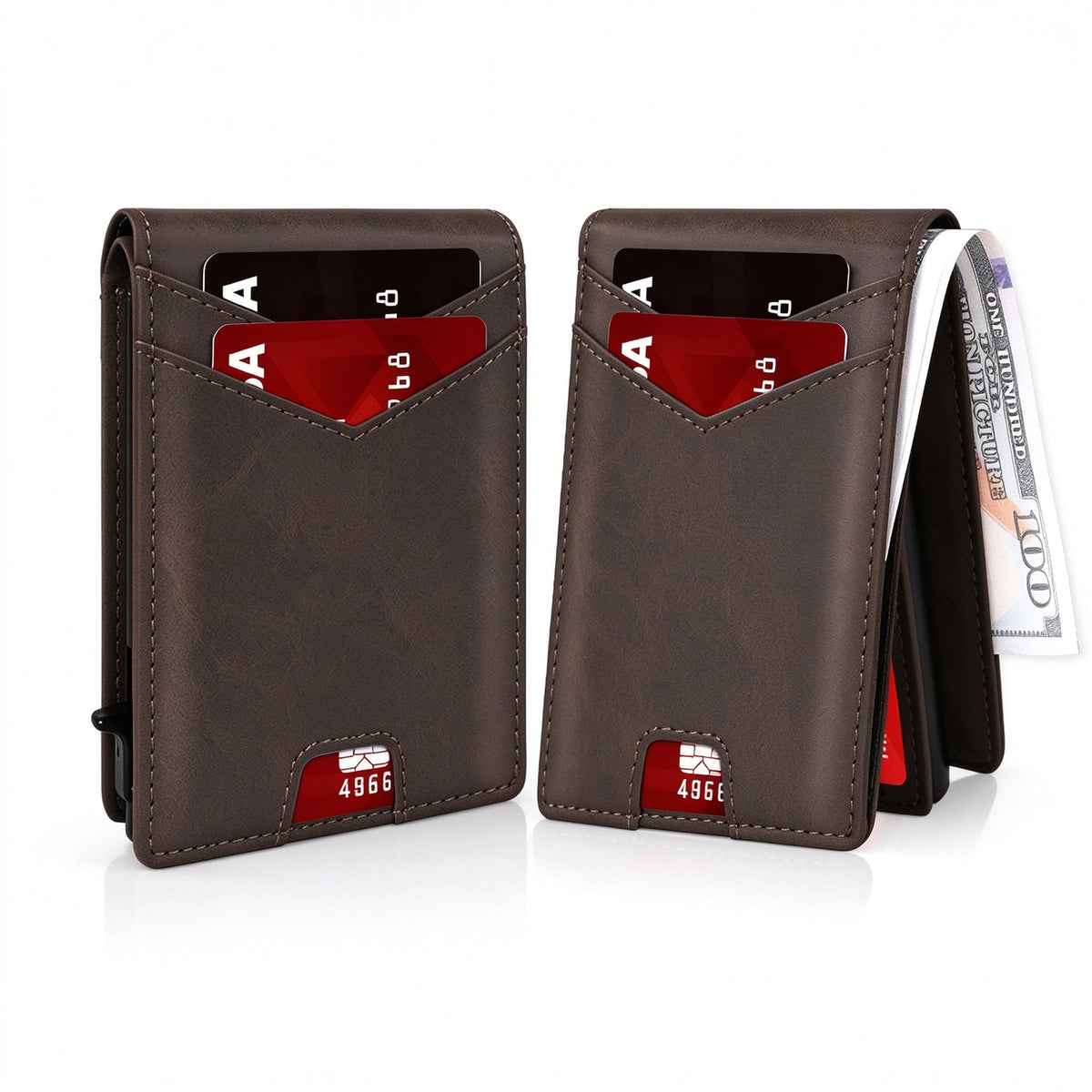 Slim RFID Blocking Wallet with Pop Up Card Holder ID Window