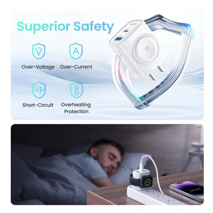 3-in-1 USB C Charger - 23W Charger for Apple Watch