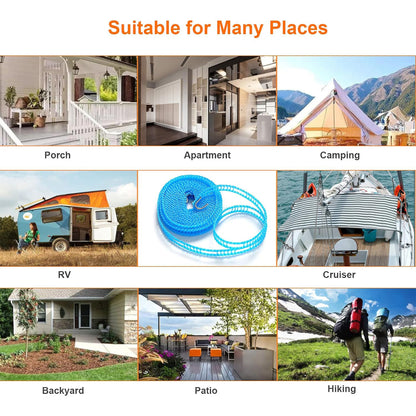 Portable Windproof Clothesline for Travel, Camping & Outdoor Adventures