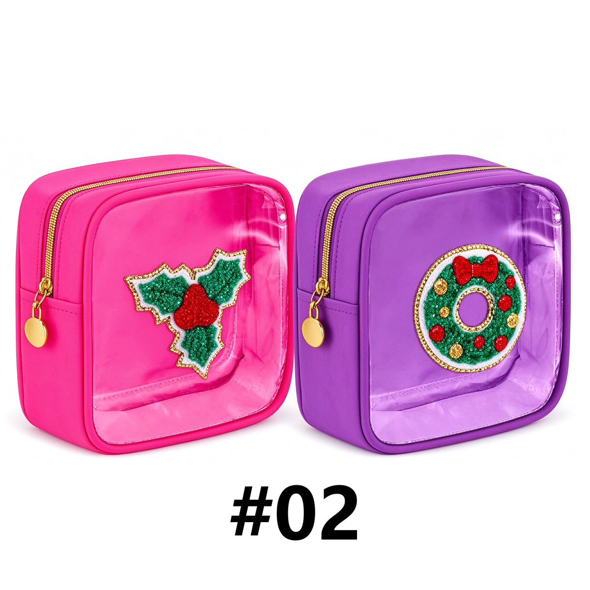 Christmas Makeup Bags Clear Zipper
