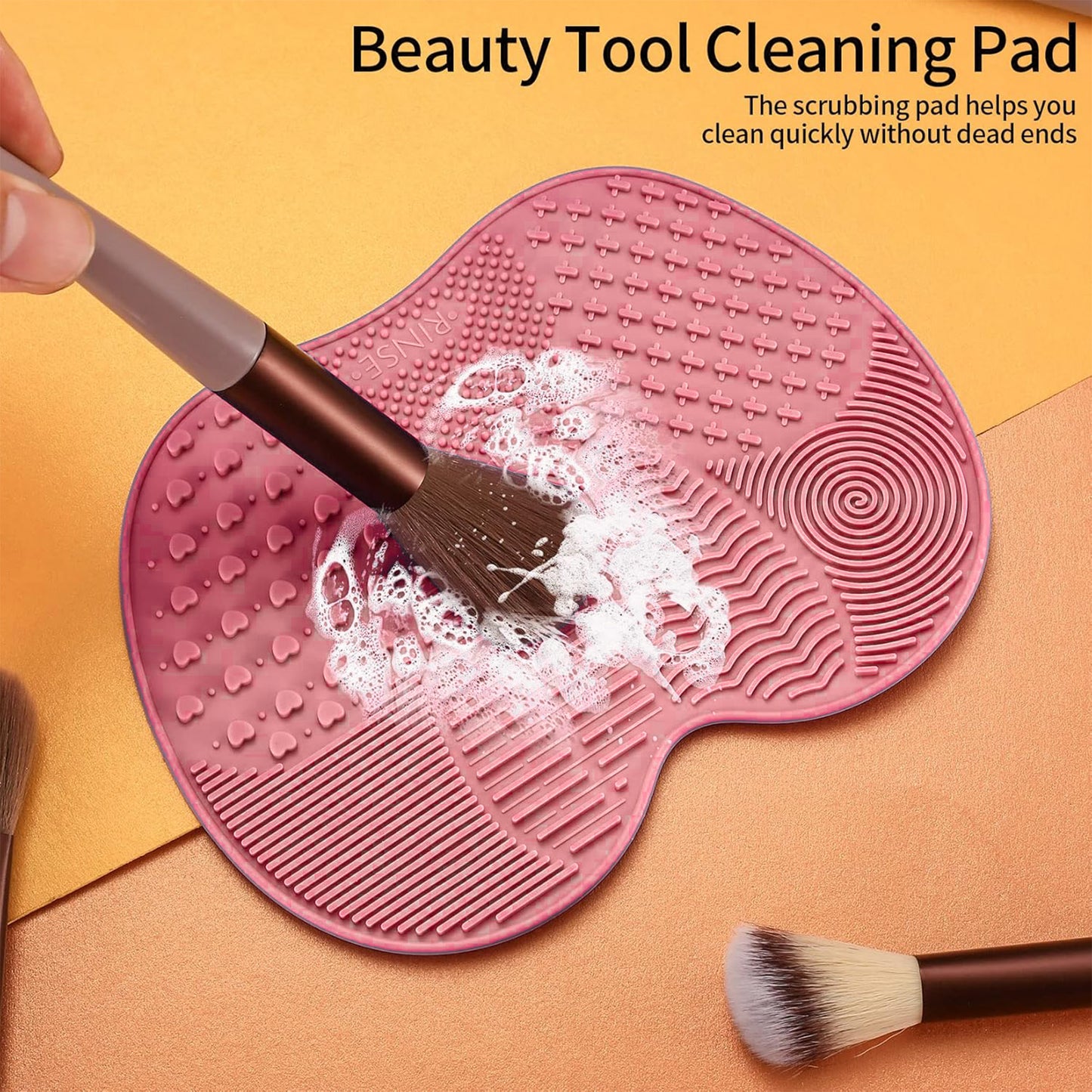 Pink Makeup Brush Cleaning Mat – Deep Clean Brushes Quickly & Effortlessly