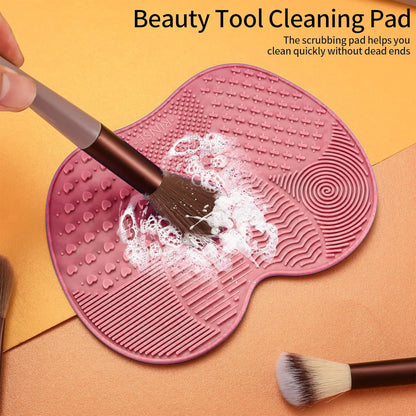 Pink Makeup Brush Cleaning Mat – Deep Clean Brushes Quickly & Effortlessly