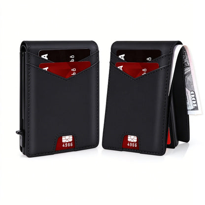 Slim RFID Blocking Wallet with Pop Up Card Holder ID Window