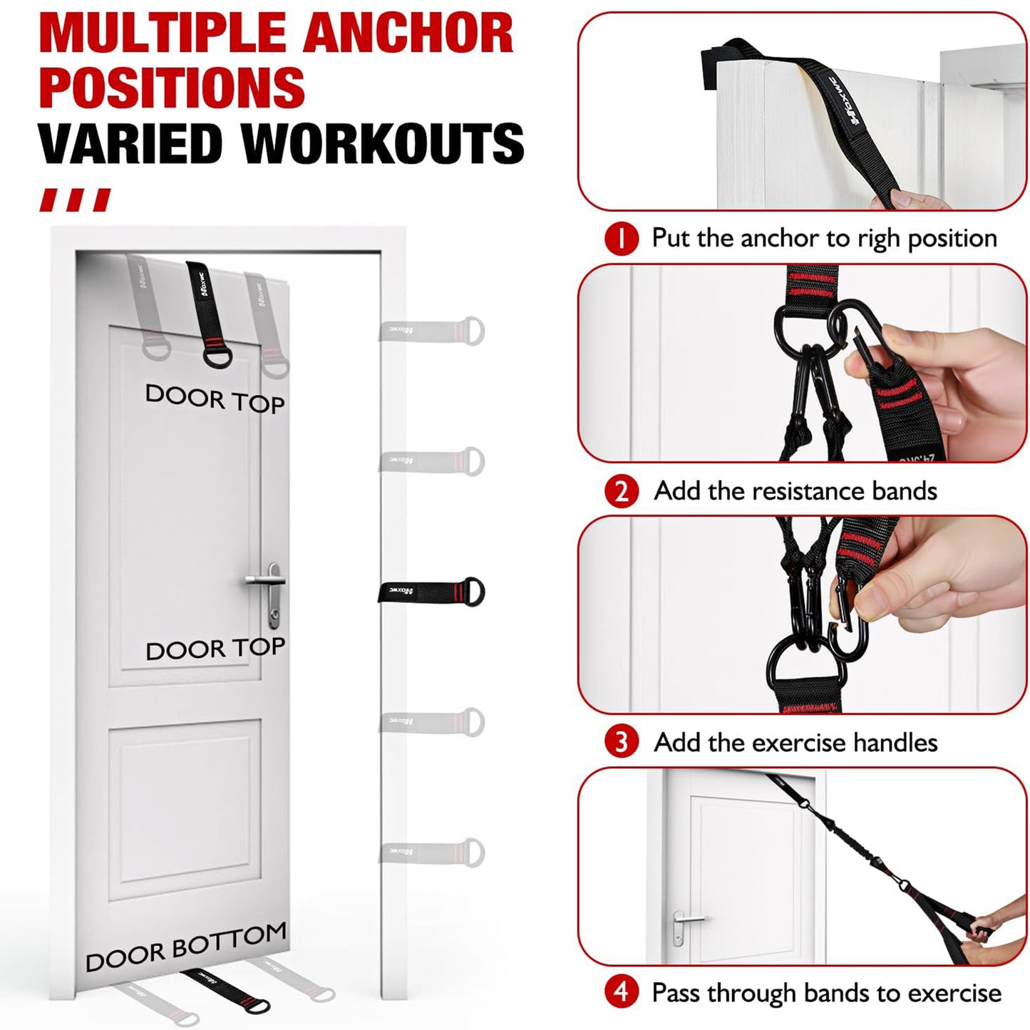 Resistance Bands with Handles, Exercise Bands with Door Anchor for Working Out