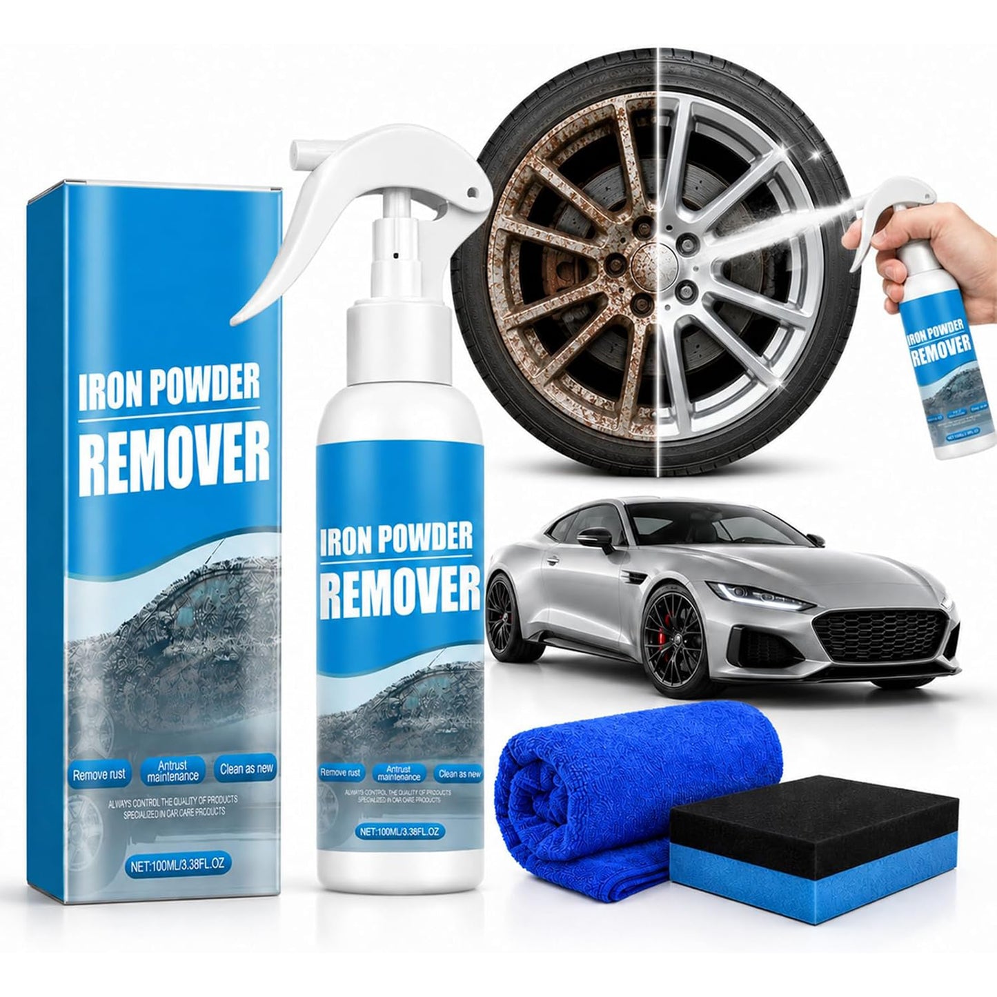 Rust Remover Spray for Most Automotive Motorcycles Wheels Tools