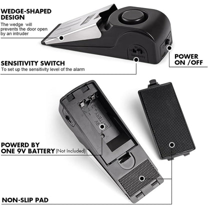 120dB Door Stop Alarm – Portable Anti-Theft Security for Home, Apartment & Travel Use