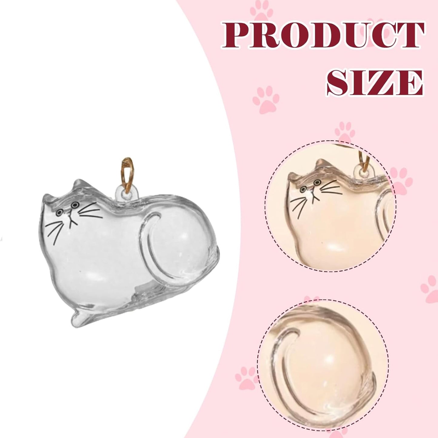 6PCS Pet Hair Keepsake Keychains – Transparent Capsule Pendants for Cat & Dog Fur Collection