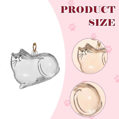 6PCS Pet Hair Keepsake Keychains – Transparent Capsule Pendants for Cat & Dog Fur Collection