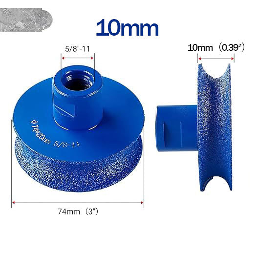 Diamond Edging Wheel Half-Round Profile, For Angle Grinders, 5/8-11 Thread