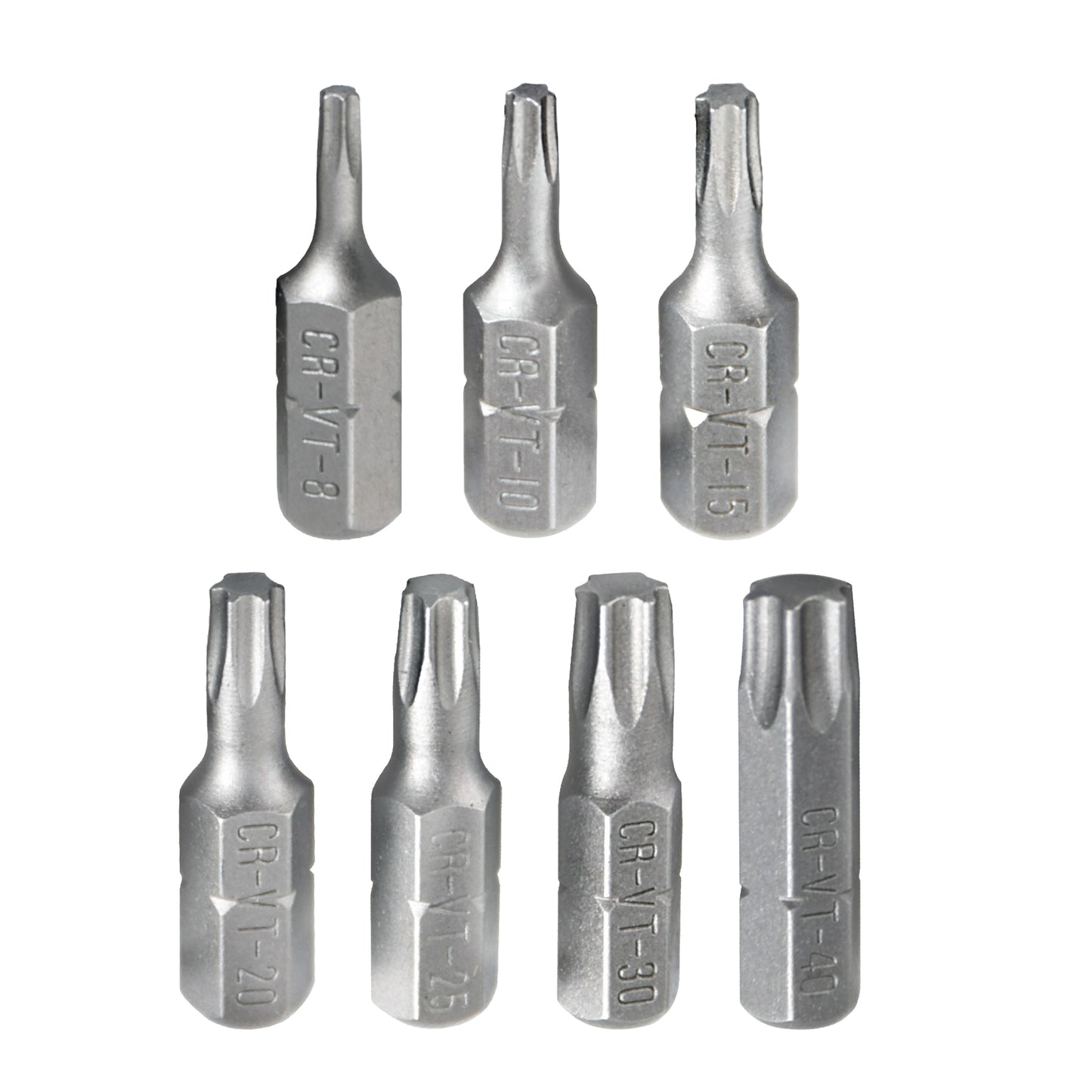 7pcs Torx Screwdriver Bit 1/4" Hex Shank CR-V Steel 6 Point Security Drill Bits for Repair Work Electric Screw Driver