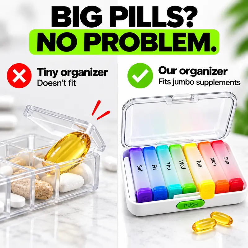 7-Day Light-Proof Plastic Pill Box - Single-Compartment Combination Design