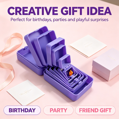 3D-Printed Multicolor Nesting Box – Includes Miniature Figurines Inside