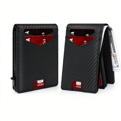 Slim RFID Blocking Wallet with Pop Up Card Holder ID Window