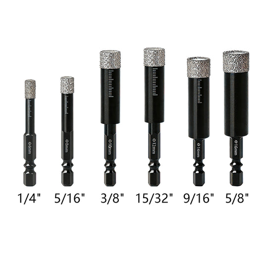 Diamond Drill Bits Set for Ceramic, Tile, Glass, Granite, Marble