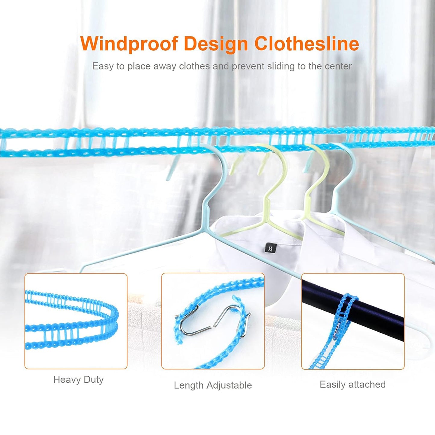 Portable Windproof Clothesline for Travel, Camping & Outdoor Adventures
