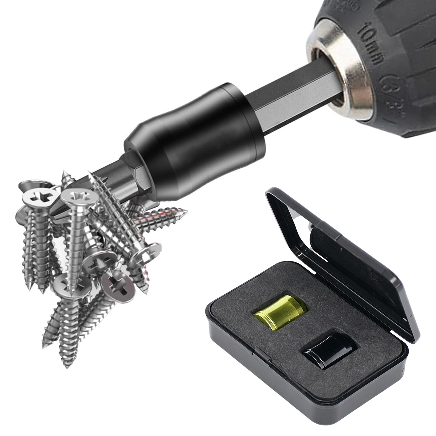 2 Pcs Strong Magnetic Screw Ring for Hex Screwdriver and Power Bits