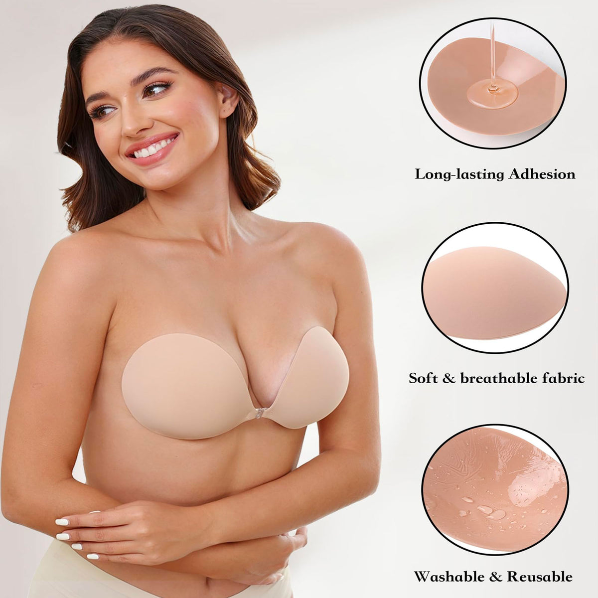 Adhesive Bra Invisible Sticky Strapless Push up