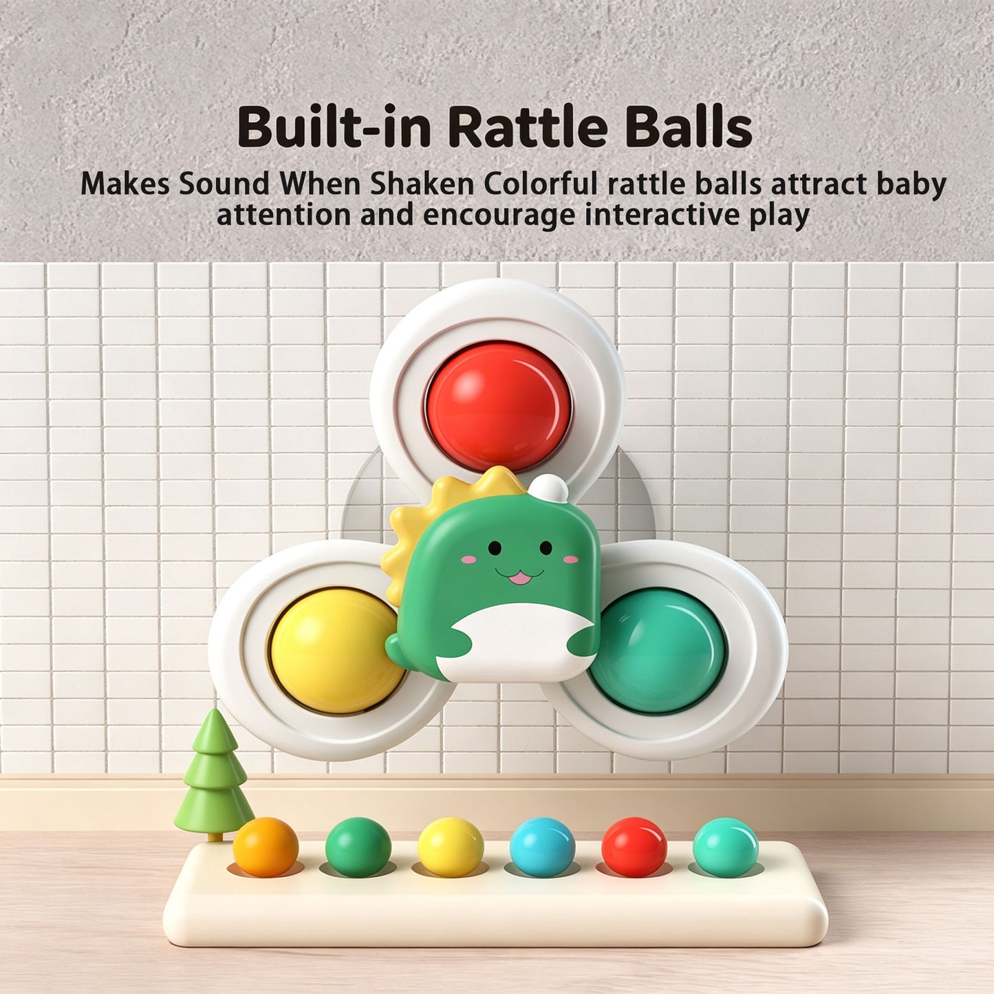 3 Pcs Suction Cup Spinner Toys