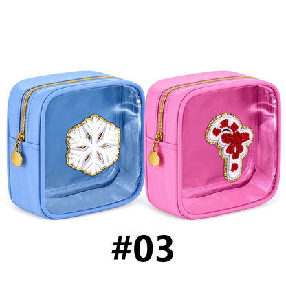 Christmas Makeup Bags Clear Zipper