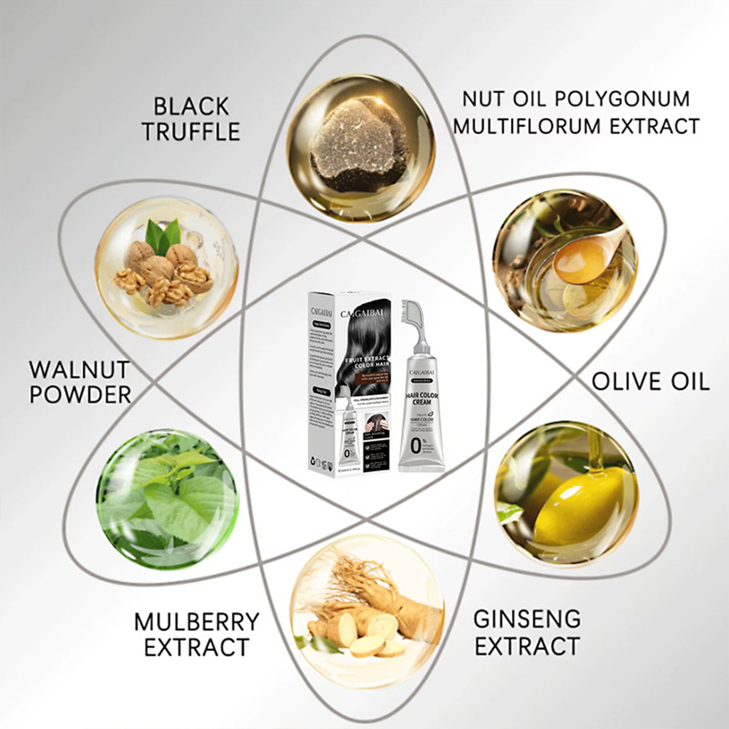 Hair Dye Cream Comb for Gray Coverage, No Mix Easy Application for Men & Women, Natural Black Hair Color Kit