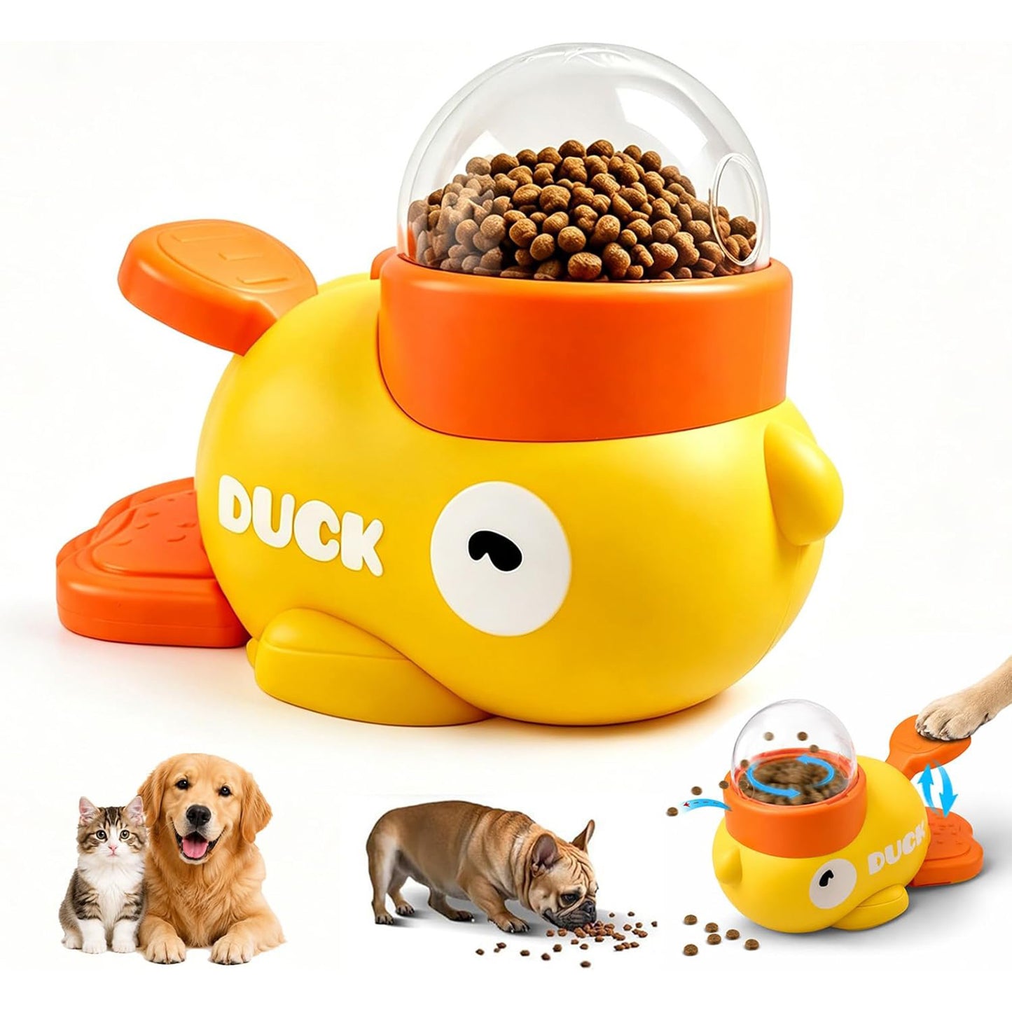 Dog Slow Feeder Toy with Adjustable Food Outlet for Small & Medium Dogs