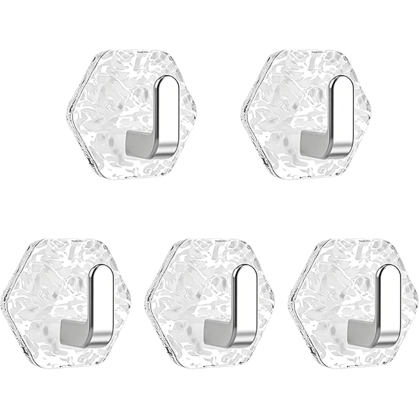 5 PCS Water Ripple Hexagonal Self Adhesive Hooks
