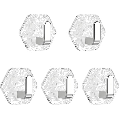 5 PCS Water Ripple Hexagonal Self Adhesive Hooks