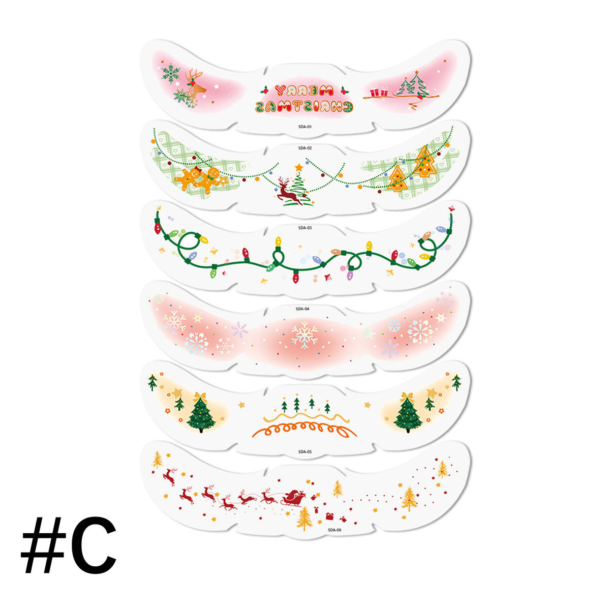 6-pack Halloween Glitter Freckle Temporary Tattoo Stickers