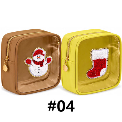 Christmas Makeup Bags Clear Zipper