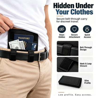 3-in-1 Hidden Pocket Belt Wallet
