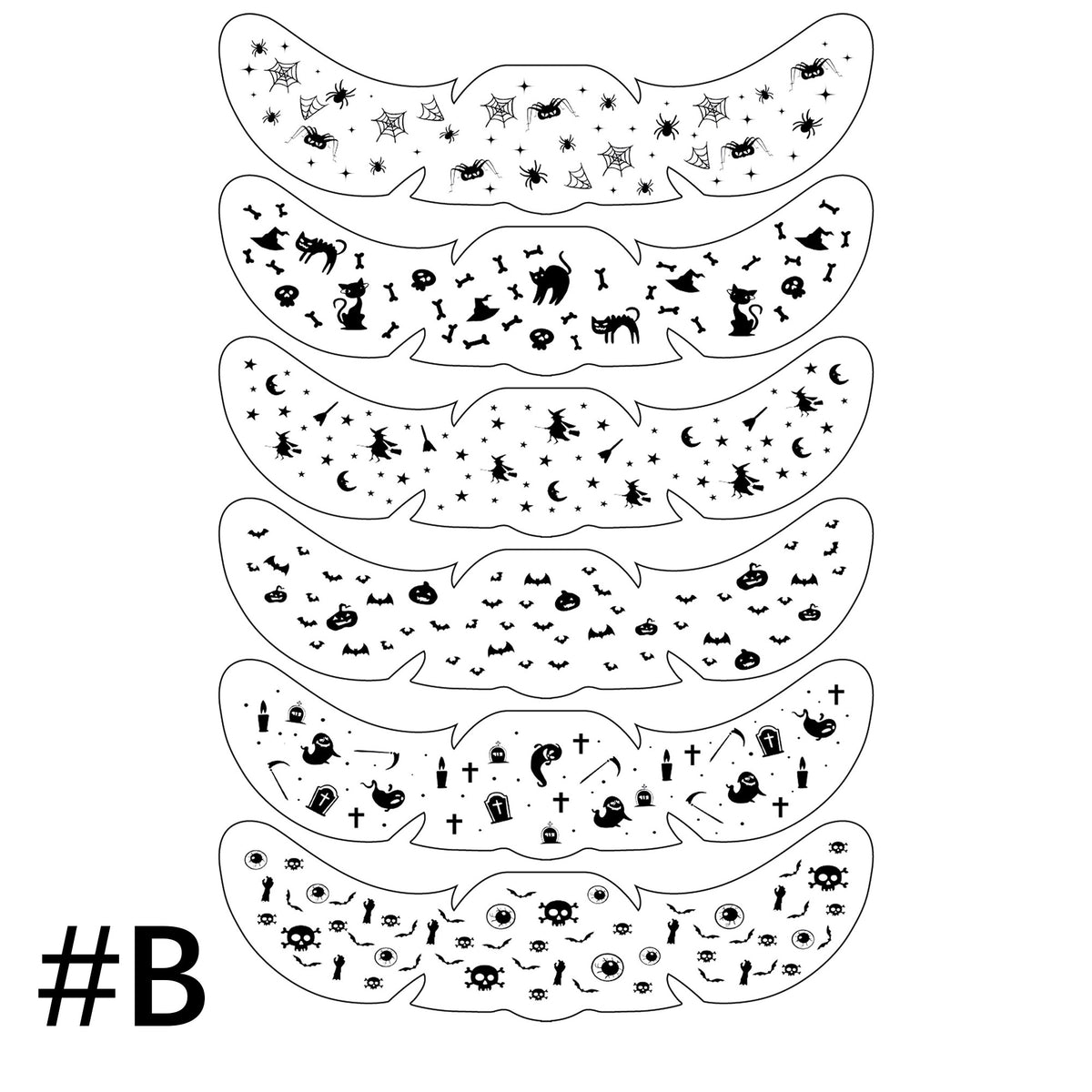 6-pack Halloween Glitter Freckle Temporary Tattoo Stickers