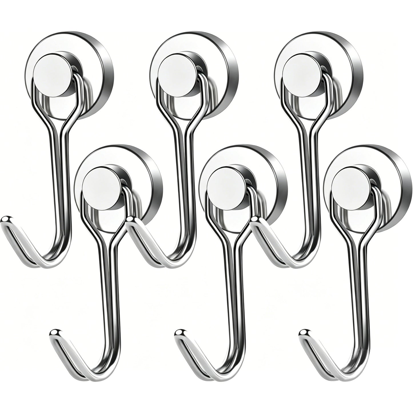 6 Pcs Swivel Magnetic Hooks – Heavy Duty Upgraded Rotating Magnetic Hooks for Home, Garage & Kitchen