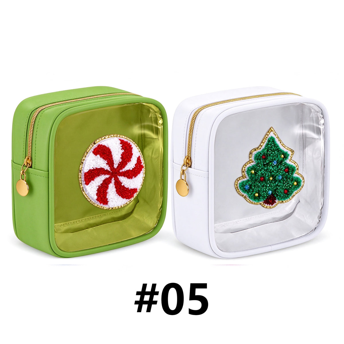 Christmas Makeup Bags Clear Zipper