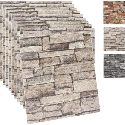 10PCS 3D Wall Panels Peel and Stick Foam