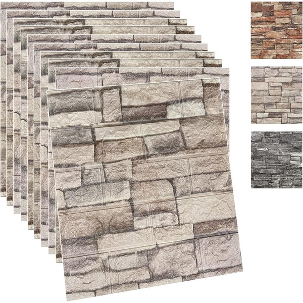 10PCS 3D Wall Panels Peel and Stick Foam