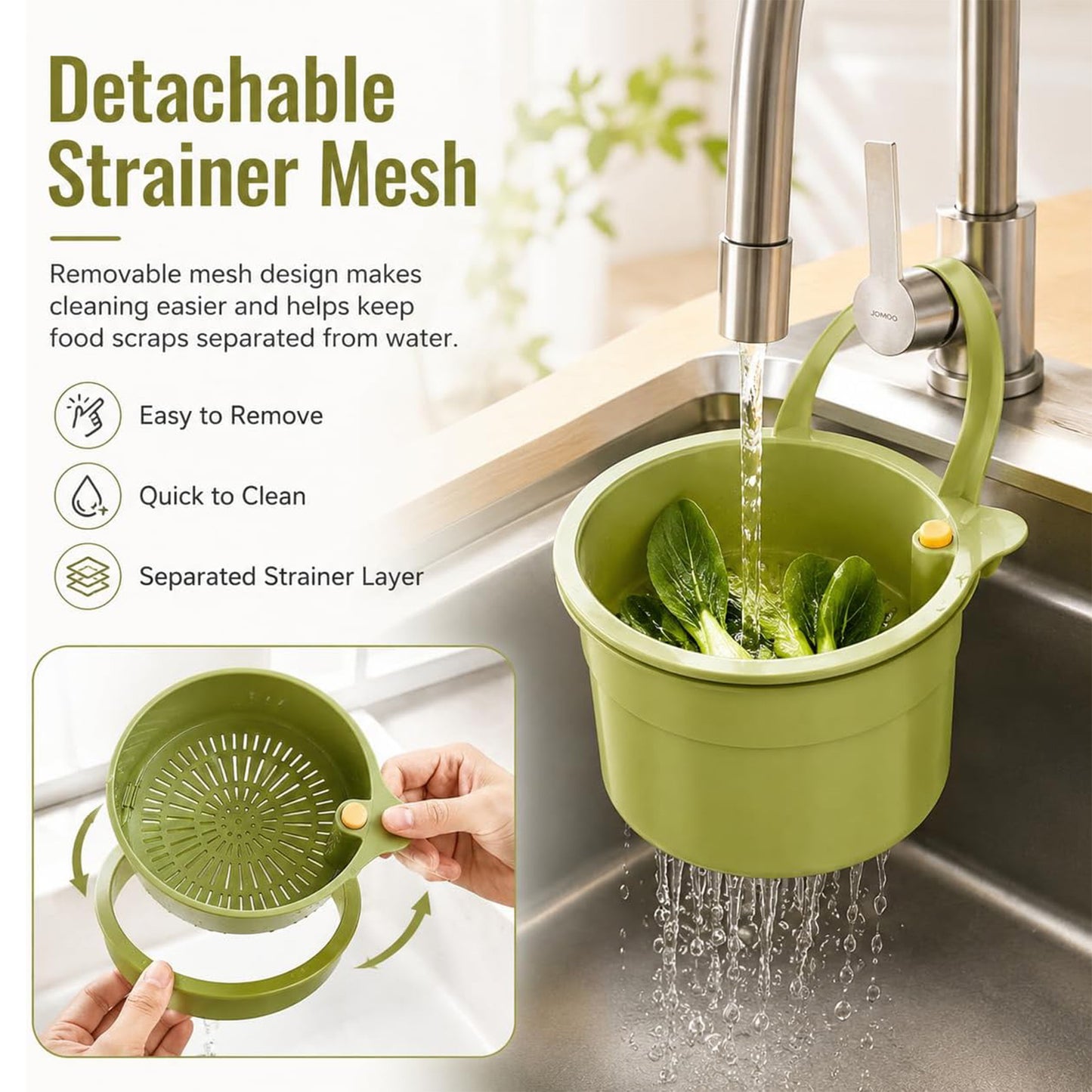 Hanging Sink Drain Basket for Kitchen Faucet Food Catcher